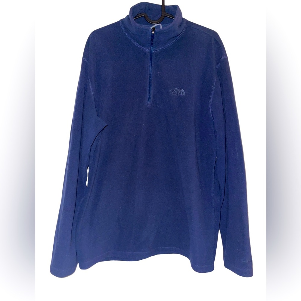 The North Face Blue Quarter Zip Fleece Pullover Size Large